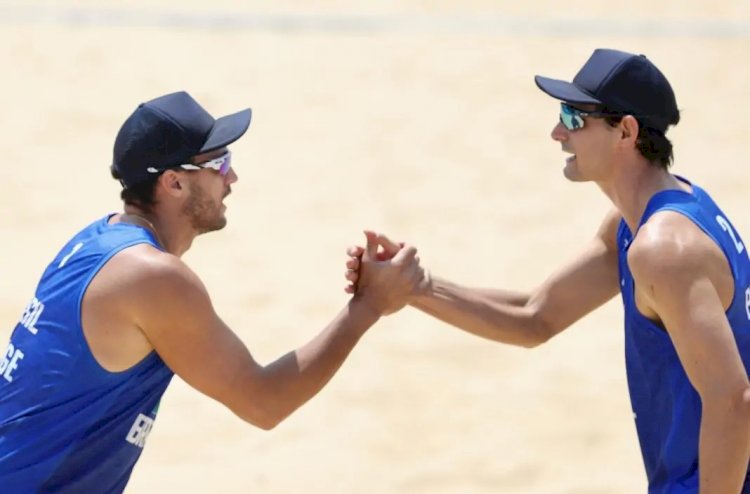 Capixaba André Stein e sua dupla avança às quartas de final no vôlei de praia do Pan