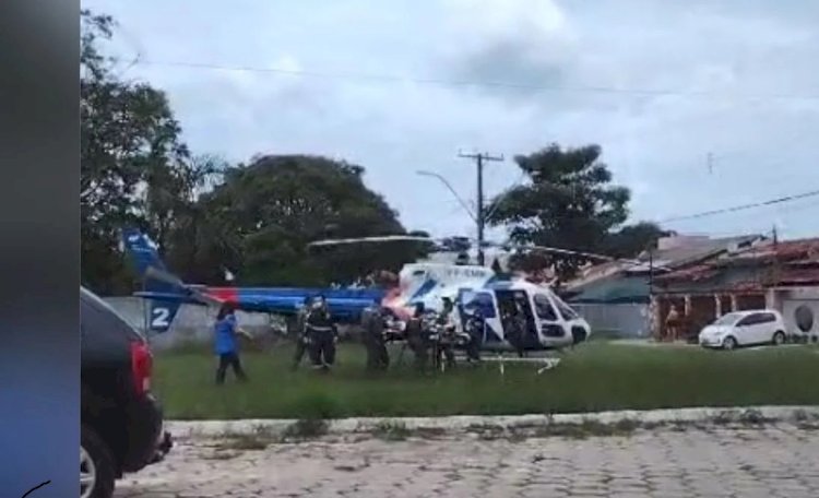 Aluno de Aracruz passa mal e é levado de helicóptero para hospital