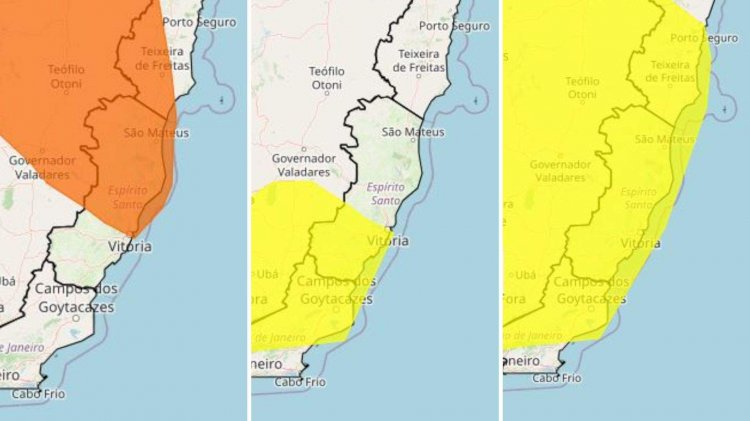 ES tem três alertas de chuvas intensas e granizo