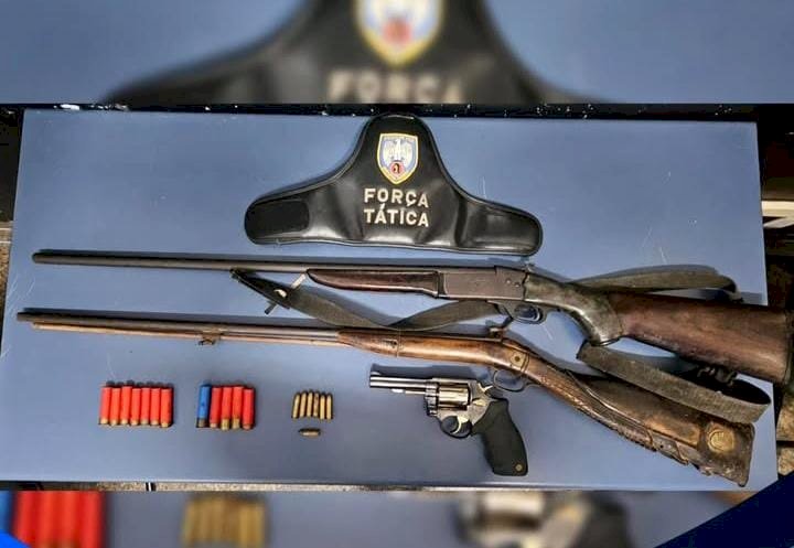 Força Tática apreende armas e munições na Zona Rural de Guaraná