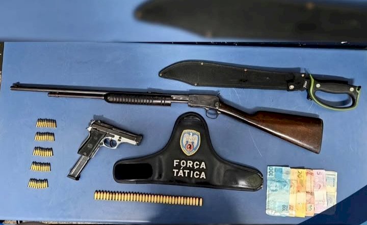 Arma de fogo e munições são apreendidas em Ibiraçu e Fundão